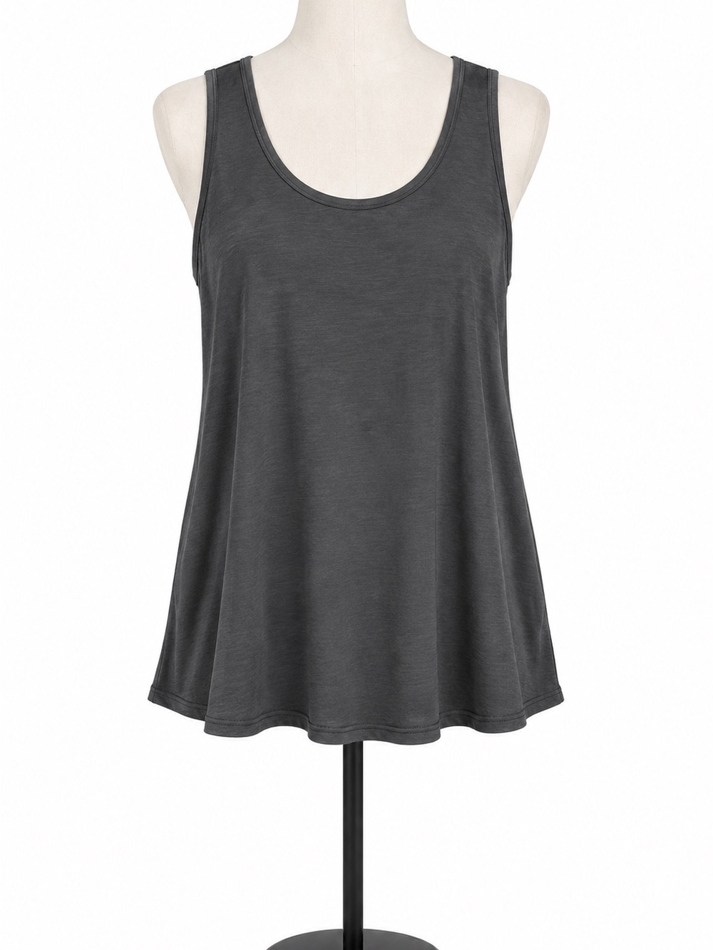 Athleta Flex Muscle Tank Women’s Large Faded Black Relaxed Fit 100% Cotton